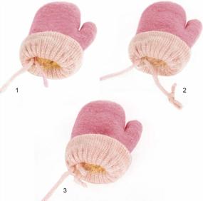 img 1 attached to Warm Winter Full Finger Gloves For Toddlers & Kids - Thick Fleece Lined Ski Gloves