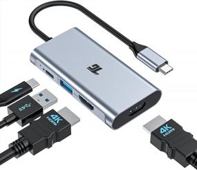 img 4 attached to Tiergrade 4-In-1 USB C To Dual HDMI Adapter With Thunderbolt 3, 100W Power Delivery, And USB 3.0 Port - Compatible With MacBook Pro/Air, Pixelbook, XPS, Galaxy, And More