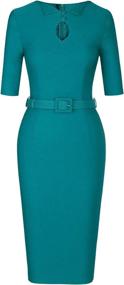 img 3 attached to MUXXN Ladies Elegant Sleeve Office Women's Clothing via Dresses