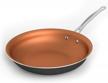 cooksmark 10-inch copper nonstick frying pan with stainless steel handle - induction compatible saute pan for cooking, dishwasher and oven safe logo