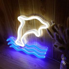 img 1 attached to Dophin LED Neon Lights, Festival Wall Decor Art Neon Sign Light For Christmas, Home Decoration,Bedroom, Lounge, Office, Wedding, Valentine'S Day Party Operated By USB