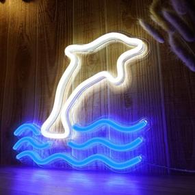 img 2 attached to Dophin LED Neon Lights, Festival Wall Decor Art Neon Sign Light For Christmas, Home Decoration,Bedroom, Lounge, Office, Wedding, Valentine'S Day Party Operated By USB