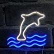 dophin led neon lights, festival wall decor art neon sign light for christmas, home decoration,bedroom, lounge, office, wedding, valentine's day party operated by usb logo