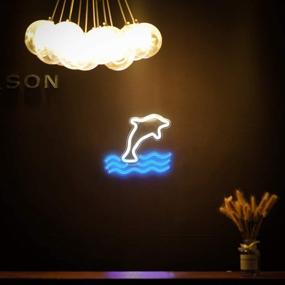 img 3 attached to Dophin LED Neon Lights, Festival Wall Decor Art Neon Sign Light For Christmas, Home Decoration,Bedroom, Lounge, Office, Wedding, Valentine'S Day Party Operated By USB