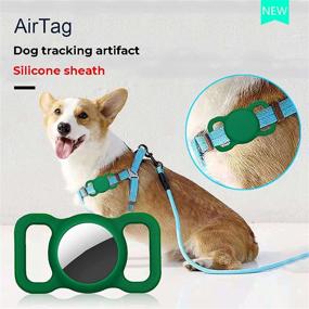 img 1 attached to 🔵 Two-Pack Blue Holder for AirTag Air Tag: Pet Collar Case Cover Compatible with Apple Finder Location Tracker