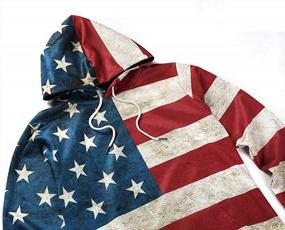 img 1 attached to 4Th Of July Patriotic Pullover Hoodie Sweatshirt With USA American Flag Print - OQC Unisex Slim Fit