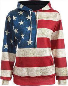 img 4 attached to 4Th Of July Patriotic Pullover Hoodie Sweatshirt With USA American Flag Print - OQC Unisex Slim Fit