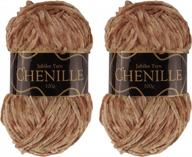 soft and cozy chenille yarn in cannoli shade - set of 2 skeins for crafting and knitting logo