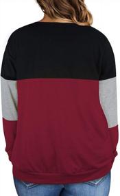 img 2 attached to Шикарные осенние рубашки больших размеров: топы с длинными рукавами с цветными блоками для женской повседневной одежды