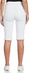 img 1 attached to Rafaella Women'S White Denim Cuffed Bermuda Shorts - Stylish & Comfortable!