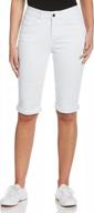 rafaella women's white denim cuffed bermuda shorts - stylish & comfortable! logo