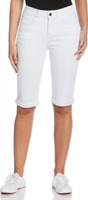 img 2 attached to Rafaella Women'S White Denim Cuffed Bermuda Shorts - Stylish & Comfortable!