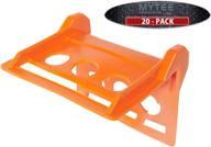 🔶 mytee products: v-shaped board 4" orange plastic corner edge protectors for cargo loads - tie down strap guard for winch, ratchet straps on flatbed trailers - v-style tie downs edge protectors (20-pack) логотип