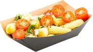 🌱 environmentally-friendly disposable paper food tray - black with kraft brown interior take out boat - ideal for restaurants, cafes, and parties - recyclable paper - 400-count - restaurantware логотип