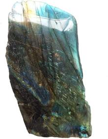 img 4 attached to Labradorite Crystal Healing Stone - 1 Piece Natural Rough With Polished Face | Homankit