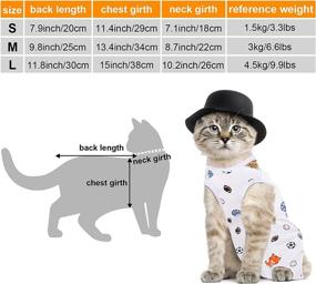 img 2 attached to 🐱 URATOT 2-Piece Cat Recovery Suit: Surgical & Physiological Clothes for Abdominal Wounds or Skin Diseases - Breathable Cotton Kittens Suit