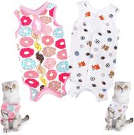 🐱 uratot 2-piece cat recovery suit: surgical & physiological clothes for abdominal wounds or skin diseases - breathable cotton kittens suit logo