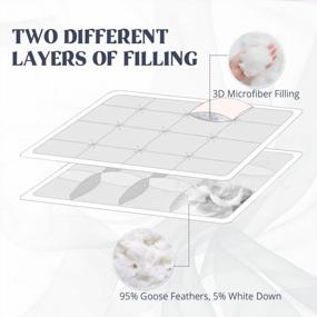 img 2 attached to Pamper Yourself With Puredown® Premium Bed Topper - Overfilled With Alternative And White Goose Feather, 100% Cotton Fabric, Full Size