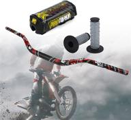 🏍️ black fat handlebar set - 1 1/8" 28mm handle bar + pad + grips - ideal for dirt bike motorcycle egs enduro логотип