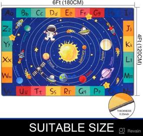 img 2 attached to 🌌 Discover the Universe: HEBE Kids Area Rug - 4' x 6' Solar System Learning Carpet for Playroom and Bedroom