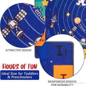 img 1 attached to 🌌 Discover the Universe: HEBE Kids Area Rug - 4' x 6' Solar System Learning Carpet for Playroom and Bedroom