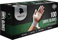 🧤 gorilla supply food safe bpa free 4mil heavy duty vinyl gloves, latex & powder free, available in 100, 300, and 1000 quantities, sizes s, m, l, and xl logo