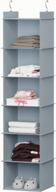 6-shelf grey hanging closet organizer by youdenova for organized storage logo