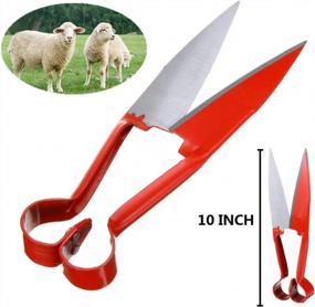 img 1 attached to Sheep Shearing Hand Shear Scissors By EatingBiting - 10 Inch Steel Blades With Black Handle Cutters For Efficient Animal Clipping
