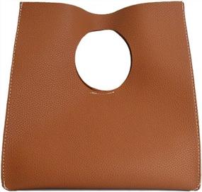 img 4 attached to HOXIS Soft PU Leather Handbag Clutch: Vintage Minimalist Style Small Tote For Women