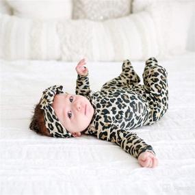 img 2 attached to 👶 0-3 Months Posh Peanut Baby Pajama Set - Long Sleeve Kimono Onesies Bodysuit, made with Soft Viscose from Bamboo