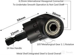 img 1 attached to 🔧 360° Rotatable 4-Piece Power Drill Sockets Adapter Sets, Upgrade to Impact Grade with 1/4", 3/8" and 1/2" sizes, Extension Set with Drill Bit and 105 Degree Right Angle Screwdriver, Hex Bit Socket Adapter included