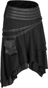 img 4 attached to Alivila.Y Fashion Corset: Womens Brown Steampunk Gothic Skirt Victorian Pirate Skirts - Unleash Your Inner Adventurer!