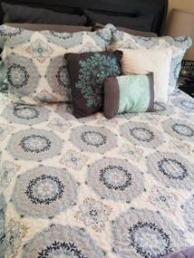 img 6 attached to Get Cozy With Mohap Reversible Quilt Set- Twin Size, Hypoallergenic, All-Season - Pattern#5
