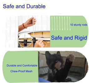 img 2 attached to 🐾 KTWEGOFU Portable Pet Playpen - Foldable Dog and Cat Playpen with Travel Bowl and Carrying Case - Indoor and Outdoor Exercise Kennel Tent for Pets - Removable Shade Cover - Water Resistant (Medium)