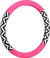 bell automotive pink universal chevron color block hyper-flex core steering wheel cover: stylish protection for your vehicle логотип