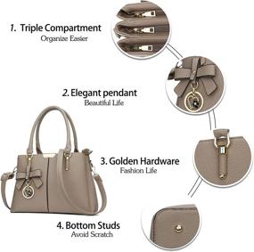 img 2 attached to KKXIU Zippered Compartments Handbags Shoulder Women's Handbags & Wallets and Satchels