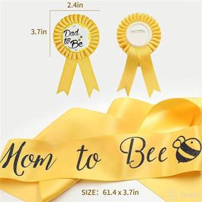 img 2 attached to 🐝 Mommy to Bee Sash & Daddy to Bee Tinplate Badge: Cute Yellow Baby Shower Decorations & Welcome Party Gifts