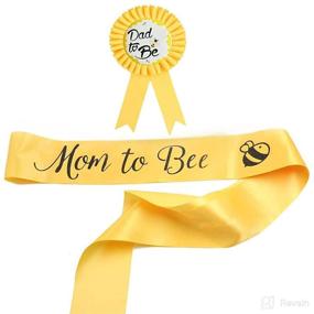 img 4 attached to 🐝 Mommy to Bee Sash & Daddy to Bee Tinplate Badge: Cute Yellow Baby Shower Decorations & Welcome Party Gifts