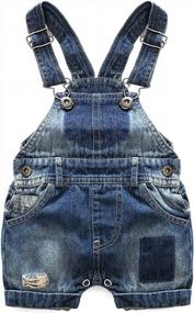 img 3 attached to Adorable Toddler Boys' Romper Set With Blue Letter Print T-Shirt And Denim Jeans