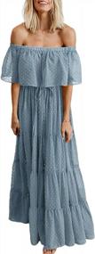 img 4 attached to Floral Lace Off-The-Shoulder Maxi Dress For Elegant Evenings