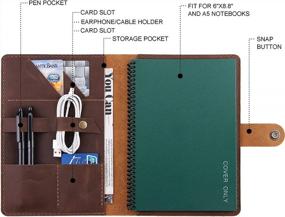img 3 attached to Обложка-фолио из деревенской кожи для ноутбуков формата A5 и Rocketbook Executive Size 6"X8.8" - обложка журнала ручной работы в коричневом цвете