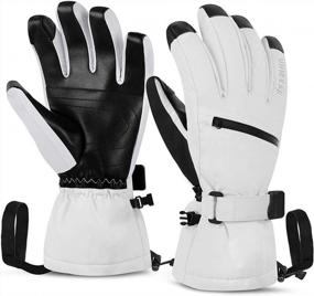 img 4 attached to Unigear Ski &amp; Snowboard Gloves, водонепроницаемые зимние перчатки с сенсорным экраном для мужчин и женщин, защита от теплой и холодной погоды