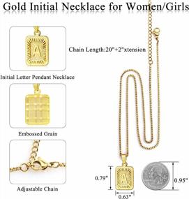 img 1 attached to Classy & Personalized: 18K Gold Plated Initial Necklaces For Women With Stainless Steel Box Chain