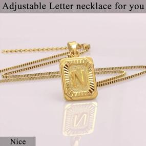 img 2 attached to Classy & Personalized: 18K Gold Plated Initial Necklaces For Women With Stainless Steel Box Chain