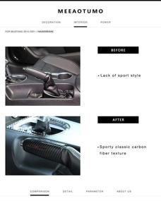 img 3 attached to Carbon Fiber Handbrake Cover Accessories for Ford Mustang 2015-2022 - MEEAOTUMO