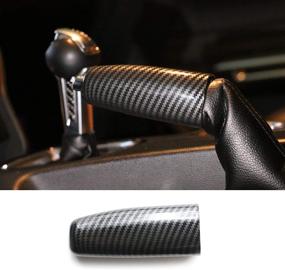 img 4 attached to Carbon Fiber Handbrake Cover Accessories for Ford Mustang 2015-2022 - MEEAOTUMO