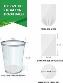 img 2 attached to Маленькие прозрачные мешки для мусора FORID 2,6 галлона Вкладыши для мусорных баков 110 штук Пластиковые мешки для мусора для ванной комнаты Спальня Офис 10 литров, 55 штук (упаковка из 2 шт.)