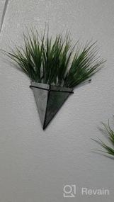 img 5 attached to Ceramic Hanging Planter Wall Decor Set Of 2 - Indoor Geometric Triangle Succulent Plant Pot For Home Decoration