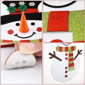img 1 attached to DIY Felt Christmas Snowman Games Set For Kids - 3.2Ft Double Sided With 36Pcs Glitter Detachable Ornaments, Xmas Gifts Door Wall Hanging Decorations