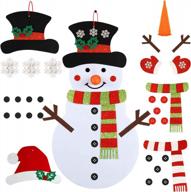 набор рождественских игр со снеговиком «сделай сам» для детей - 3,2 фута, двухсторонний, с 36 блестящими съемными украшениями, рождественские подарки, дверные настенные подвесные украшения логотип